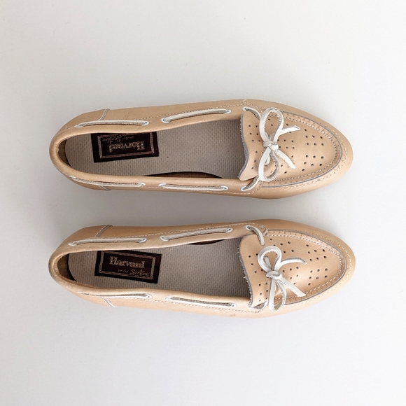 🇨🇦 Vintage Harvard By Santana Leather Loafers Boat Shoes - Picture 5 of 10